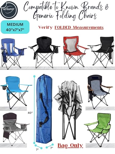 Replacement Bag for Folding Camping Chair, Portable Camp Chair, Hammock, Yoga Mat, Umbrella, Tents, Tripods, Fishing Poles - 420D Oxford Polyester Fabric - color: Blue, size: Medium 40"x7"x7"