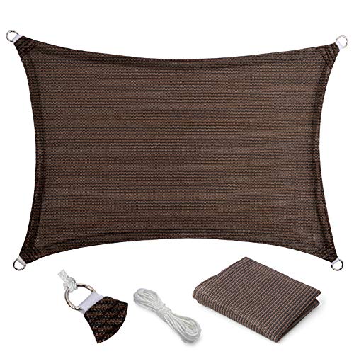 Eden's Decor 4' x 8' Brown Sun Shade Sail Outdoor Canopy Rectangular Awning Fabric Cloth Screen for Patio Garden Backyard Pergola Custom Size - color: Brown, size: 4' x 8'