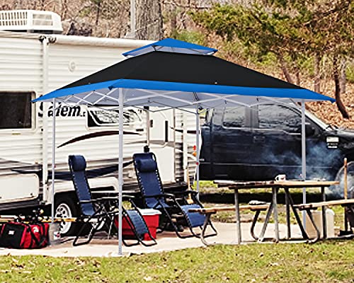 COOSHADE 13x13Ft Pop Up Canopy Tent Instant Folding Shelter 169 Square Feet Large Outdoor Sun Protection Shade(Black) - color: Black1