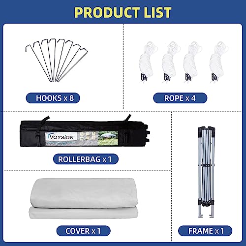 10x10 Pop Up Canopy Tent, Outdoor Instant Sun Shelter - White, Included 1 x Rolling Storage Wheeled Bag, 4 x Guylines, 8 x Stakes - color: Basic White