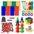 Redllo 87 Pcs Carnival Outdoor Games Potato Sack Race Bags for Kids Adults Bean Bags Ring Toss 3 Legged Relay Race Tug of War Rope Backyard for Birthday Party Field Day Family Christian Church Games