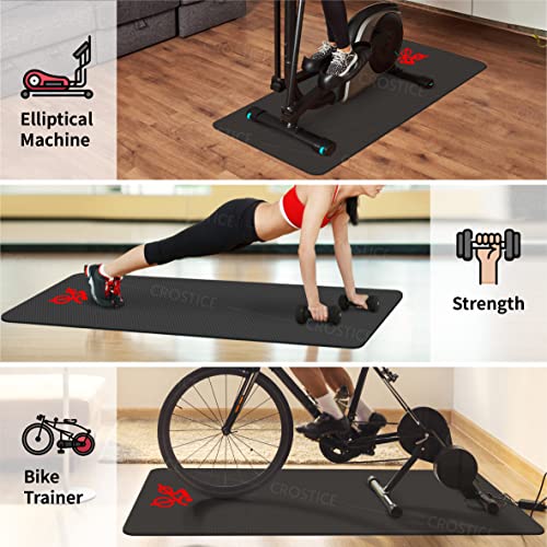 Bike Trainer Mat Compatible with Peloton Bike, for Treadmill & Row, THK 6mm, Under Mat Protect Hardwood Floor Carpet, Trainer Accessory for Indoor Stationary Exercise Bicycle - size: 30x60", style: Logo Style