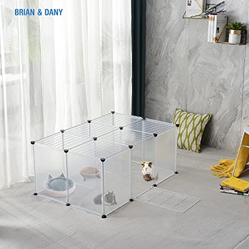 BRIAN & DANY Pet Plastic Playpen, Play Pen Indoor for Kitten, Hamster, Rabbit, Guinea Pig, Clear Enclosure Fence, 17.7 X 13.7 inches, 18 Panels - style: 41.3"L x 27.5"W x 17.7"H