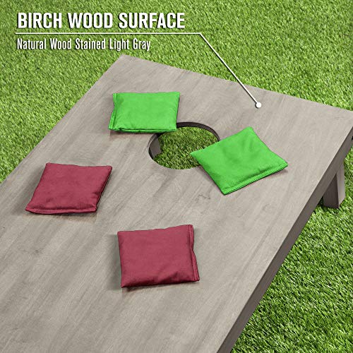 GoSports 4 ft x 2 ft Regulation Size Wooden Cornhole Boards Set - Includes Carrying Case and Bean Bags (Choose Your Colors) Over 100 Color Combinations - color: Burgundy & Bright Green