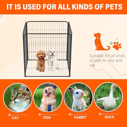 FDW Dog Playpen Dog Pen Dog Kennel 4 Panels 40 Inch Height Indoor Outdoor Folding Metal Portable Puppy Exercise Pen Heavy Duty Dog Fence for Yard Camping,Black - style: 4 Panels