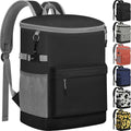 Tenot Cooler Backpack 33/40 Cans Backpack Coolers Insulated Leak Proof Soft Beach Cooler Bag for Men Women Ice Chest Backpack Camping Hiking Picnic Travel Cooler Lunch Backpack - color: Dark Black-Leather, size: 33 Cans