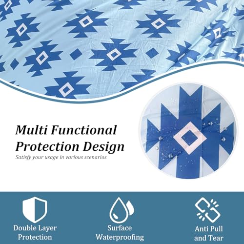 Beach Blanket Waterproof Sandproof Beach Mat 79" X 83" for 2-8 Adults, Sand Free Mat Quick Drying for Travel, Camping, Hiking with 4 Stakes & 4 Corner Pockets (Ethnic Pattern) - color: Ethnic Pattern