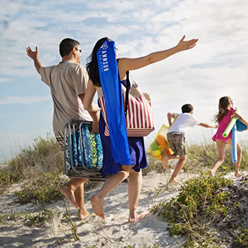 AMMSUN Shade Umbrella, Premium Portable Umbrella with Stand, 6.5ft Lightweight Free Standing Canopy for Sporting Games, Adjustable Instant Sun Protection and Easy to Carry, Blue - color: Blue