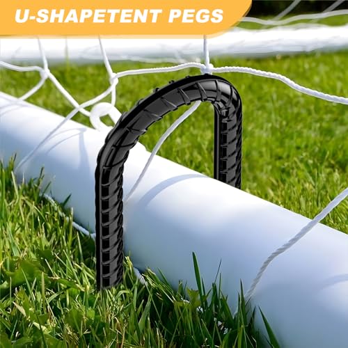 12inch Rebar Stakes, 8 Pack U Hook Ground Anchors, Heavy Duty Rust Proof Coated Steel Ground Stakes Ground Anchors, Garden Stake Metal Stake Tent Stake Trampoline Anchors Trampoline (Black) - color: U-8pcs