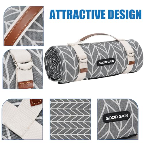 Picnic Blankets Outdoor Extra Large - Waterproof Picnic Blanket with Carry Strap | Machine Washable Picnic Mat with Sandproof Backing for Park , Grass, Camping, Hiking, Concerts (Graphite Grey) - color: Graphite