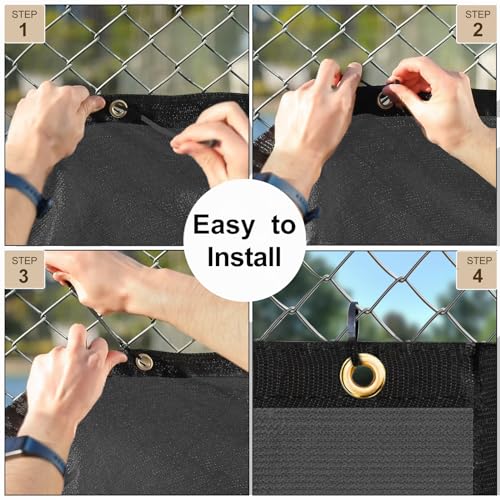 UPGRADE Privacy Screen 3' x 10' Fence Commercial Shade Cover with Brass Grommets Heavy Duty Perfect for Outdoor Back Yard, Grey, Customizable - color: Dark Gray, size: 0 3' x 1 0'