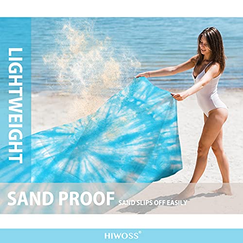 Beach Blanket Waterproof Sandproof Oversized 95”x 80”,Sand Free Beach Mat with Corner Pockets,Portable Mesh Bag for Beach Festival,Picnic,Travel and Outdoor Camping (SkyBlue) - color: Skyblue