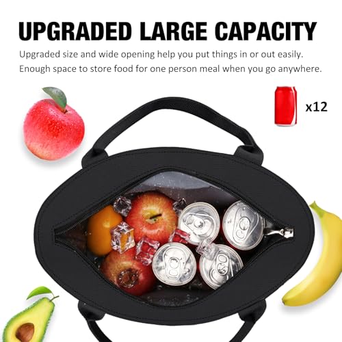 Aosbos Lunch Tote Bag, Insulated Lunch Box for Women, Leakproof Lunch Cooler Purse for Work, Black - color: A. Black