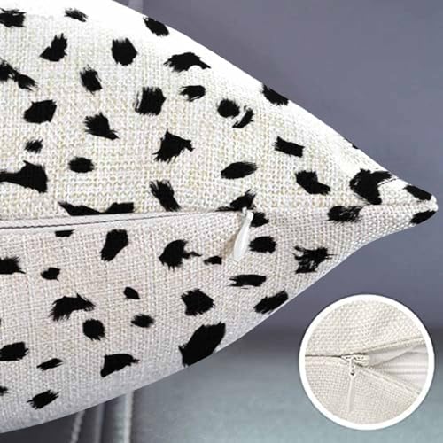 Smooffly Dalmatian Spots Decorative Waist Lumbar Cotton Linen Throw Pillow Covers Cheetah Pillowcase Cushion Home Décor, 12 x 20 Inch - color: Swn07