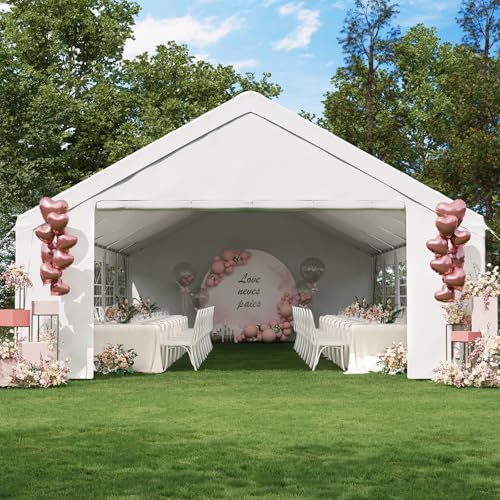 Party Tent 40x20 Canopy Heavy Duty, Waterproof Outdoor Event Tent with Removable Sidewalls & Roll-Up Door, Portable Carport for Wedding, BBQ, Camping, Birthday Party - size: 40x20ft