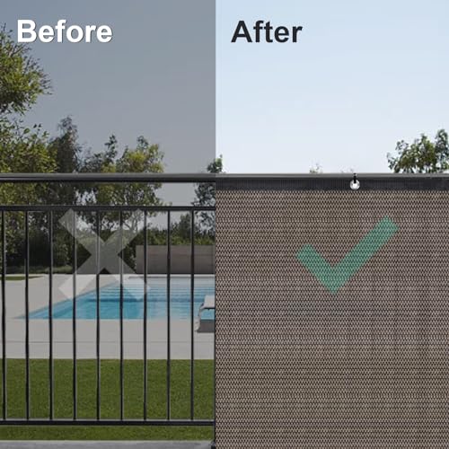 LOVE STORY 5'x20' Fence Privacy Screen Outdoor Mesh Fencing Covers Screen Fence Wind Block with Grommets for Patio Garden Wall Backyard, Brown (We Make Custom Size) - color: Brown, size: 0 5'x2 0'