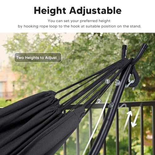 SUNCREAT Hammocks Standing Patio Hammock, Portable Hammock with Stand Foldable, Dark Gray - color: Dark Gray