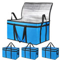 Bodaon 4-Pack Cooler Insulated Food Delivery Bag, Rideshare Delivery Bag, XXX-Large Thermal Bags for Catering/Hot Pizza, Travel/Camping/Picnic/Grocery Reusable Warmer Frozen, Blue-Black Edge - color: Blue, size: XXX-Large