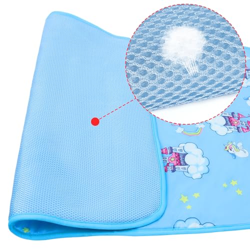 NACOCO Summer Pet Cooling Mat - Cat Dog Cushion Pad Sleeping Cool Castle Comfortable Soft for Pets Kids and Adults (Blue Castle, L) - color: Blue Castle, size: L: 27.5'' x 38.5''
