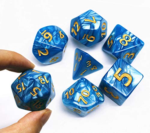 Dice- DND Dice 25mm Blue RPG Dice for Dungeons and Dragons D&D Pathfinder MTG Role Playing Dice Giant Polyhedral Dice with Dice Bag - color: Blue