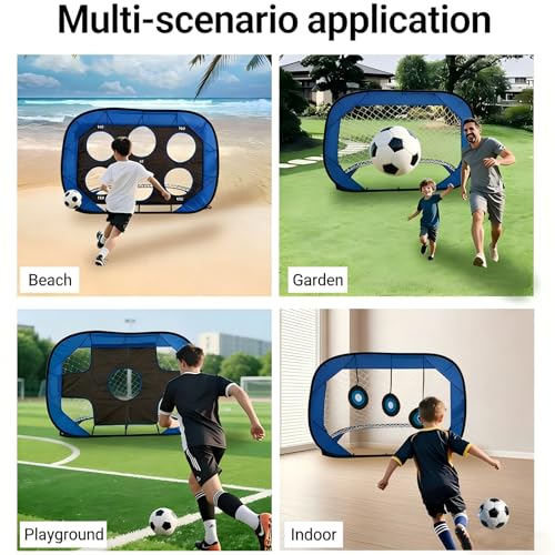 Pop-Up Soccer Goal-Portable Soccer Net for Training-Indoor or Outdoor Versions-Easy Assembly with Compact Carrying Bag-Great for Kids and Adults