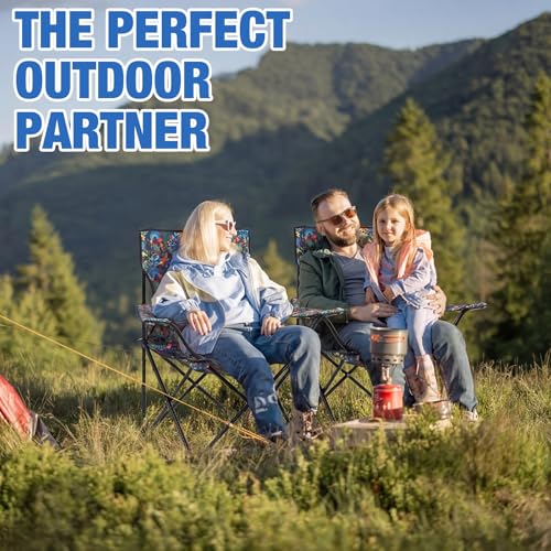 4 Pcs Folding Camping Chairs with Tropical Pattern Portable Outdoor Chairs with Armrests & Carry Bags, Travel Lightweight Installation-Free Chair for Camping, Picnic & Beach(Floral Jungle) - style: Floral Jungle