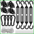 Sun Shade Sail Hardware Kit 6 Inch Heavy Duty 304 Stainless Set for Triangle Rectangle Sun Shade Sail Installation, Awning Attachment Set for Patio, Garden Outdoors Sun Protection Rainshield (46 Pcs)