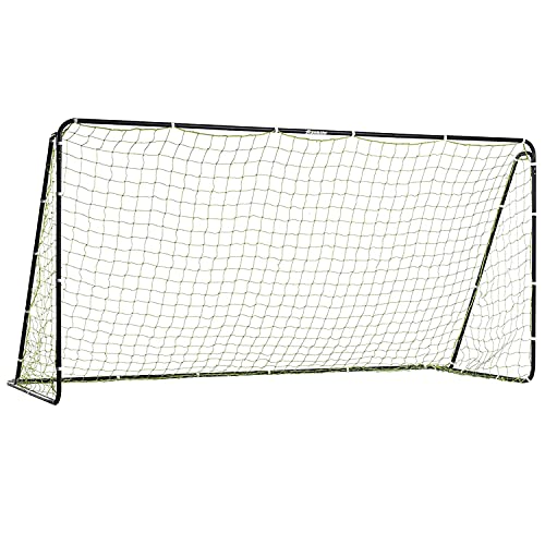 Franklin Sports Competition Soccer Goals - Backyard Portable Steel Soccer Goals - Adult + Youth Soccer Goal with Net + Ground Stakes Included - Multiple Sizes + Colors - color: Black, style: Non-Folding 12' x 6'