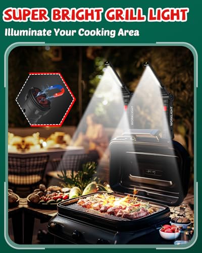 Coquimbo Tool Fathers Day Dad Gifts for Men Him Husband, Rechargeable LED Work Light BBQ Grill with Magnetic Base Hook, 360° Rotate Mechanic Flashlight Mens Easter Birthday Gifts (2 Pack Black) - color: Black, size: 2 Pack