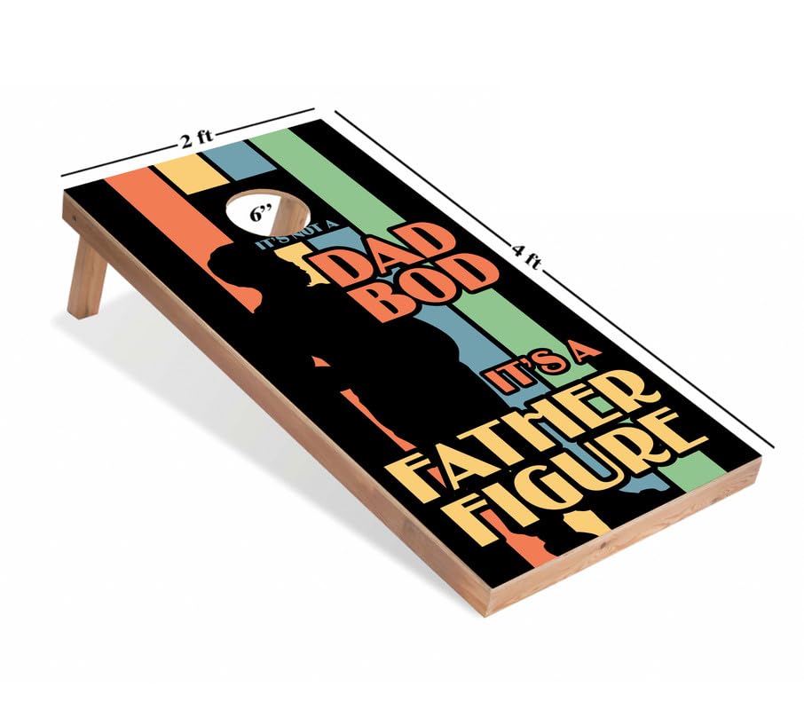 World Series of Cornhole Regulation Size Cornhole Boards – Lightweight & Durable All-Wood Construction | Backyard Bean Bag Toss Set | Rugged Outdoor Game for Tailgates, BBQs, & Backyard Battles - color: Dad Bod