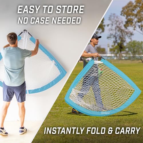 GoSports Portable Soccer Goals for Kids - 13 Color Options - Choose 4 x 3 ft or 6 x 4 ft - Team Tone Pop Up Nets for Backyard - color: Light Blue, style: 6 ft x 4 ft