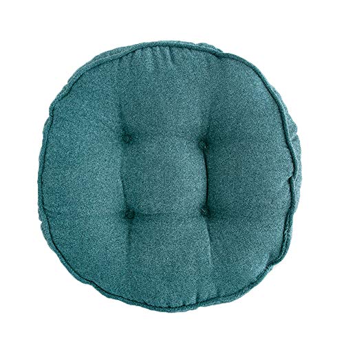 vctops Soft Chair Pads 18 inch Diameter Super Comfy Thicken Solid Color Round Seat Cushion for Kitchen Dining Room Office Chairs (PeacockBlue,18" x 18") - color: Peacockblue