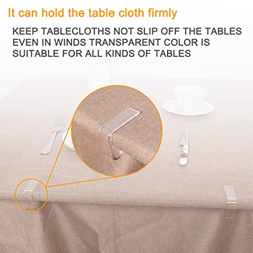 24 Pieces Transparent Clear Tablecloth Clips, Plastic Table Cloth Clips，Windproof Table Cover Holder Clamps，Table Cloth Holder for Home Wedding Party Christmas Outdoor Indoor Picnic Camping(Large) - size: Large