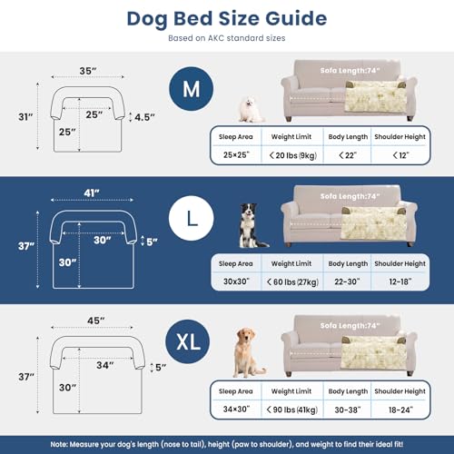 Calming Dog Couch Bed for Large Dogs, 41 x 37 inch Waterproof Removable Dogs Mat Couch Cover for Furniture Protector, Non-Slip Fluffy Pelsbarn Dog Bed for Couch, Sofa, Outdoor - Tie-Dye Khaki - color: Tie-Dry Khaki, size: Large