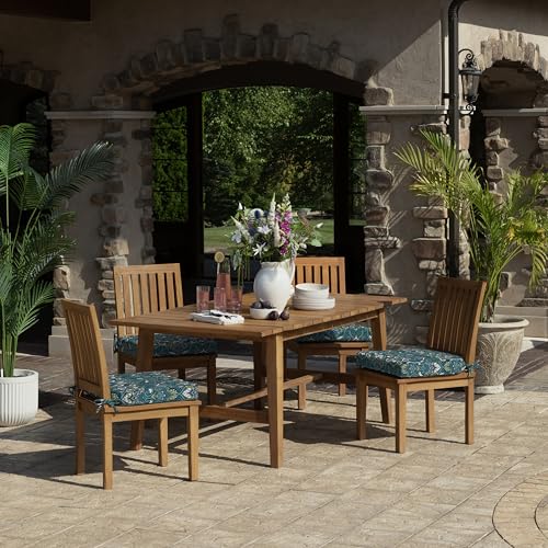 Arden Foam Outdoor Round Back Seat Cushion Kit, 20 x 19, Made with ProFoam, Rain-Proof, Fade Resistant, Sapphire Aurora Blue Damask - color: Sapphire Aurora Blue Damask, style: 20 x 19 Foam Rounded Back Seat Cushion