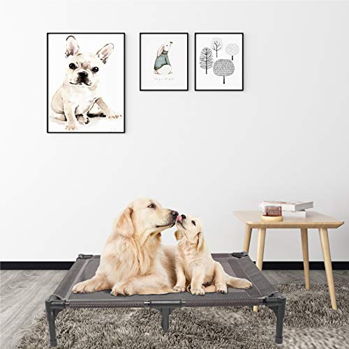 suddus Elevated Dog Bed Replacement Cover, Raised Dog Bed Chew Proof Easy to Clean, Breathable Elevated Pet Bed is Suitable for Indoor and Outdoor Use. Dog Cot are Not Included (L/Grey) - color: Space Grey, size: L
