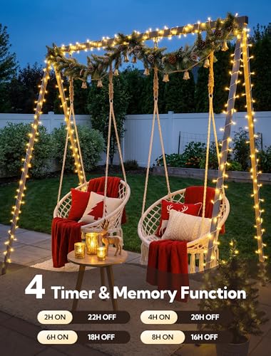 String Lights Indoor Bedroom,98FT 200 LED Fairy String Lights Outdoor Waterproof, Memory Twinkle Christmas Light Plug in for Classroom Dorm Patio Tree Garden Decor(Warm White with Remote) - color: Warm White, size: 200LED with Remote