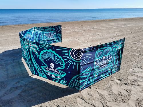Premium 20 ft Beach Windscreen, Privacy Screen, Wind Blocker Free Rubber Mallet and Carry Bag Included (Beach Bus) - color: Beach Bus