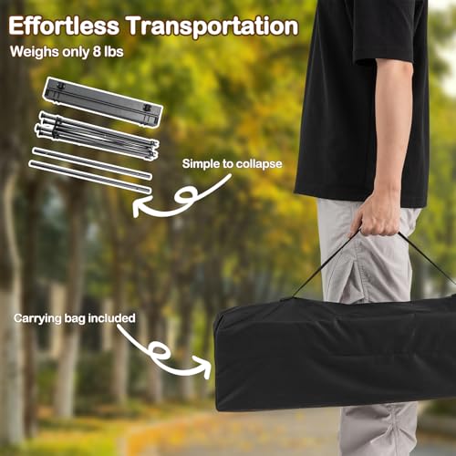 Giantex Folding Roll-up Camping Table, Outdoor Lightweight Aluminium Table for 4, Portable Square Table with Carry Bag for Picnic, Hiking, BBQ, Beach, Tailgating (28"x28"x27.5",Black) - color: Black