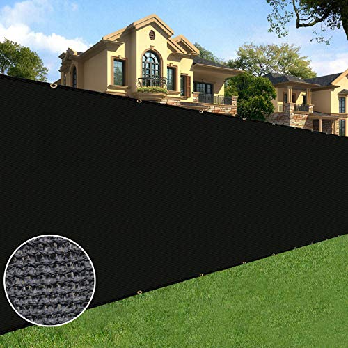 Sunnyglade 5 feet x 150 feet Privacy Screen Fence Heavy Duty Fencing Mesh Shade Net Cover for Wall Garden Yard Backyard (Black, 5 ft X 150 ft) - color: Black, size: 5 ft X 150 ft