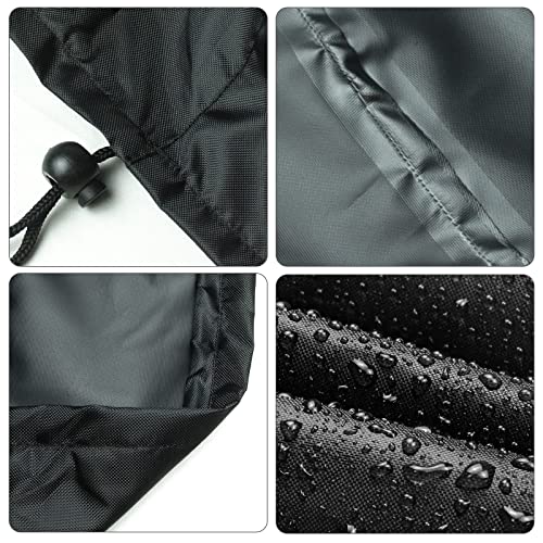 Demao Outdoor Round Table Covers, Waterproof Patio Furniture Covers, UV Resistant Anti-Fading Patio Cover for Outdoor Round Table, Black, 48 inch Diameter