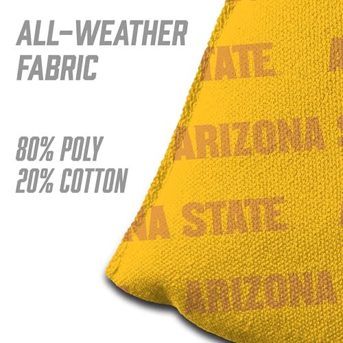 YouTheFan Officially-Licensed NCAA Set of 4 Cornhole Bags - All Weather Regulation 6” x 6” Size - 16oz Weight - Designed in USA - color: Arizona State Sun Devils - Yellow