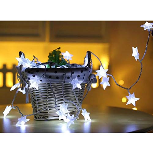 Twinkle Star 33FT 100 LED Star String Lights, Plug in Fairy String Lights Waterproof, Extendable for Indoor, Outdoor, Wedding Party, Christmas Tree, New Year, Garden Decoration, White - color: White, size: Star lights - 49 ft