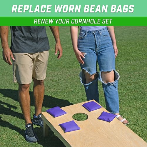 GoSports Classic Cornhole Bean Bags Set of 4-16 Colors Available - Regulation All Weather, Mix and Match - color: Purple, size: 6 X 6"
