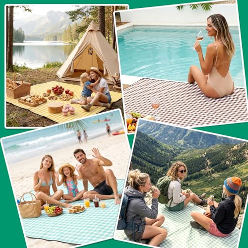 Waterproof Beach Blanket Picnic Outdoor Camp Mat Towel Family Trip Essentials Summer Vacation Must Have Travel Accessories Lake Day Necessities Stuff Thing Need Gear Gift Supplies Item Gadget 2026