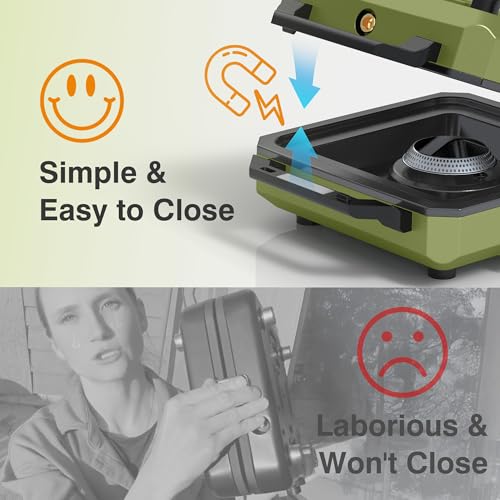 ODSD 2 Burner Camping Stove with Windshield, 20000 BTU Propane Camp Stove, Portable Folding Gas Stove, Camping Essentials Gear Includes Frying Pan, Coffee Stand & Carry Bag, Green - color: Green