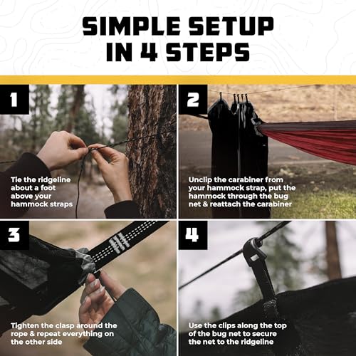 Wise Owl Outfitters Hammock Bug Net – Mosquito Net for Hammock, Lightweight Bug Netting for Camping, Hiking, Backpacking, Forest & Outdoor Use - color: Orange