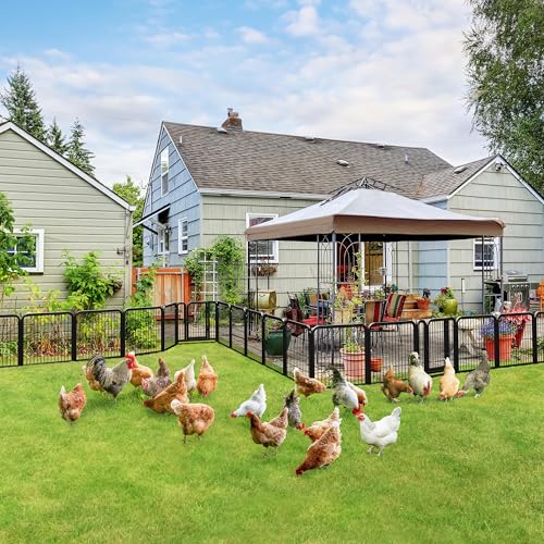 Yaheetech Dog Playpen Outdoor, 24 inch 16 Panels Dog Pen Indoor Heavy Duty Puppy Exercise Pen Metal Pet Fence for RV Camping/Yard/Garden - size: 24"