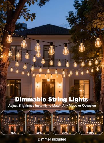 150FT Outdoor String Lights Waterproof, 50+2 Shatterproof S11 LED Bulbs, Extra Long Patio Lights for Outside, Bistro Cafe Decor, Backyard Garden Hanging Lights, Outside Fence Light String - size: 150FT