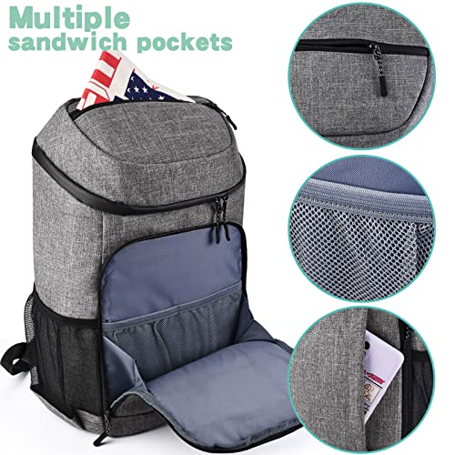 BAGLHER Lightweight Insulated Cooler Backpack - 30 Cans, Leak-Proof for Lunch, Picnic, Hiking, Camping Trips - color: grey-plus
